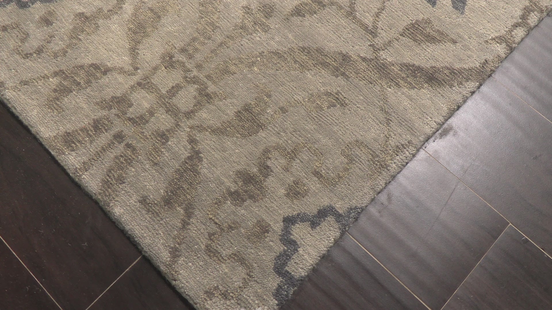 Gray Slate 7'9''x7'11'' Square Tibetan Transitional Plush Pile Hand Knotted Wool Oriental Area Rug