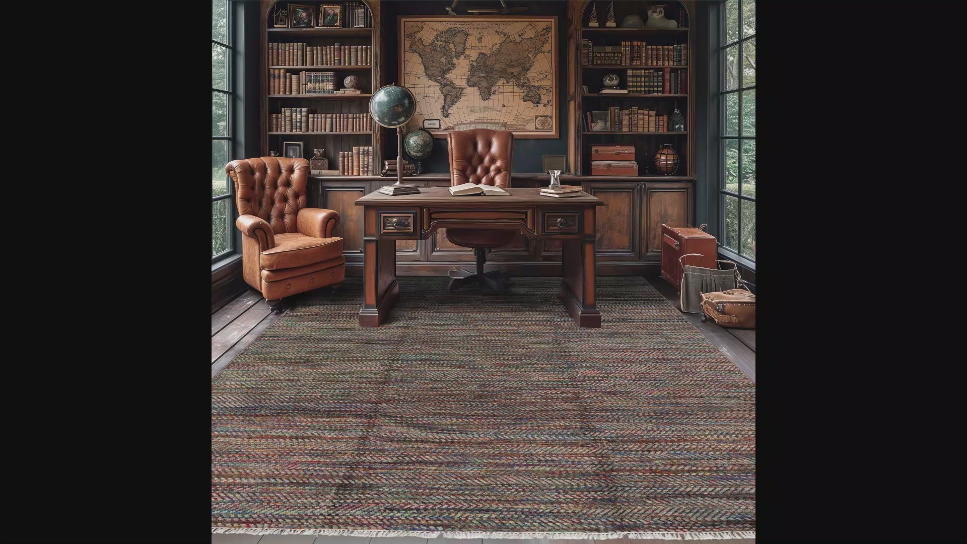 LoomBloom 7'10''x10' Modern Gray Oriental Area Rug with Geometric Wool Texture