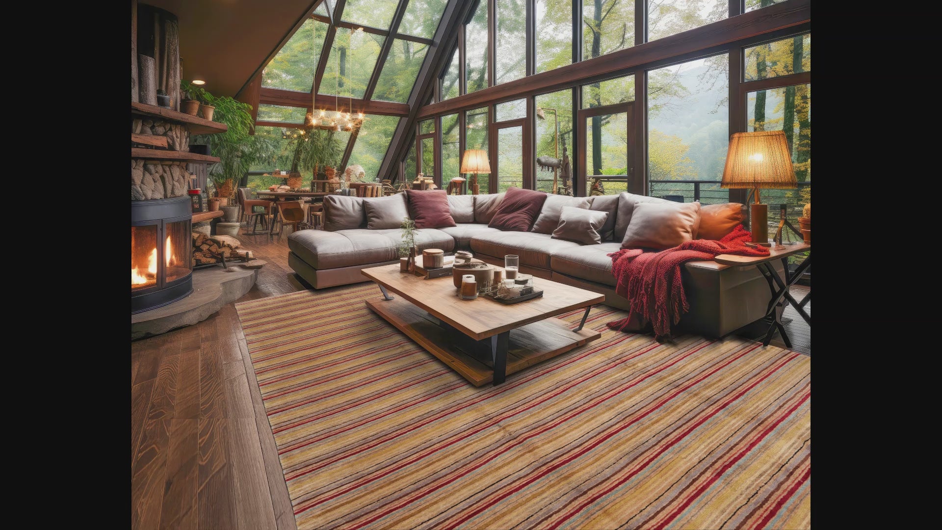 LoomBloom 8'10''x12' Contemporary Gold Oriental Area Rug with Tibetan Silk & Hemp Texture