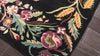 Black 8x10 Art Deco Transitional Floral Hand Knotted New Zealand Wool Oriental Area Rug