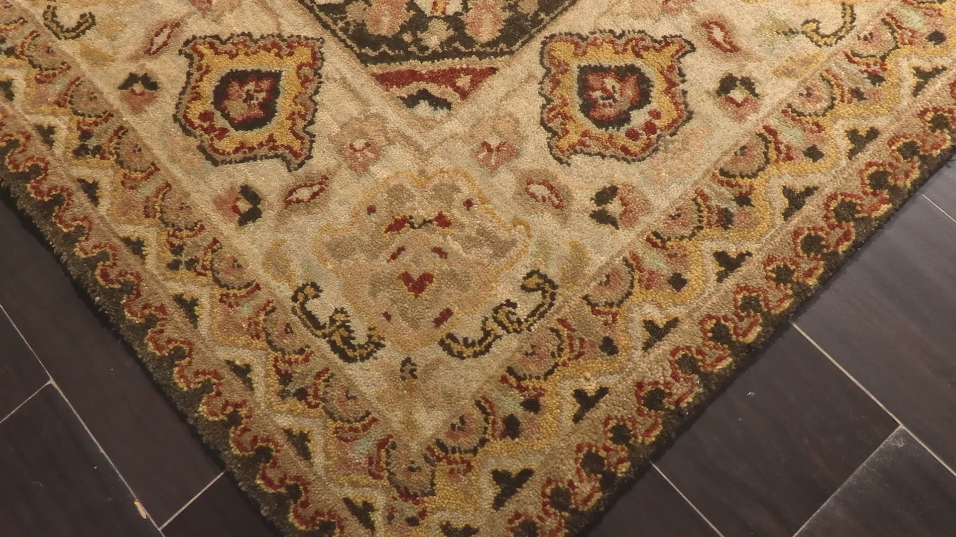 Tan Ivory 5'9''x9 Agra Transitional Hand Knotted Wool Oriental Area Rug