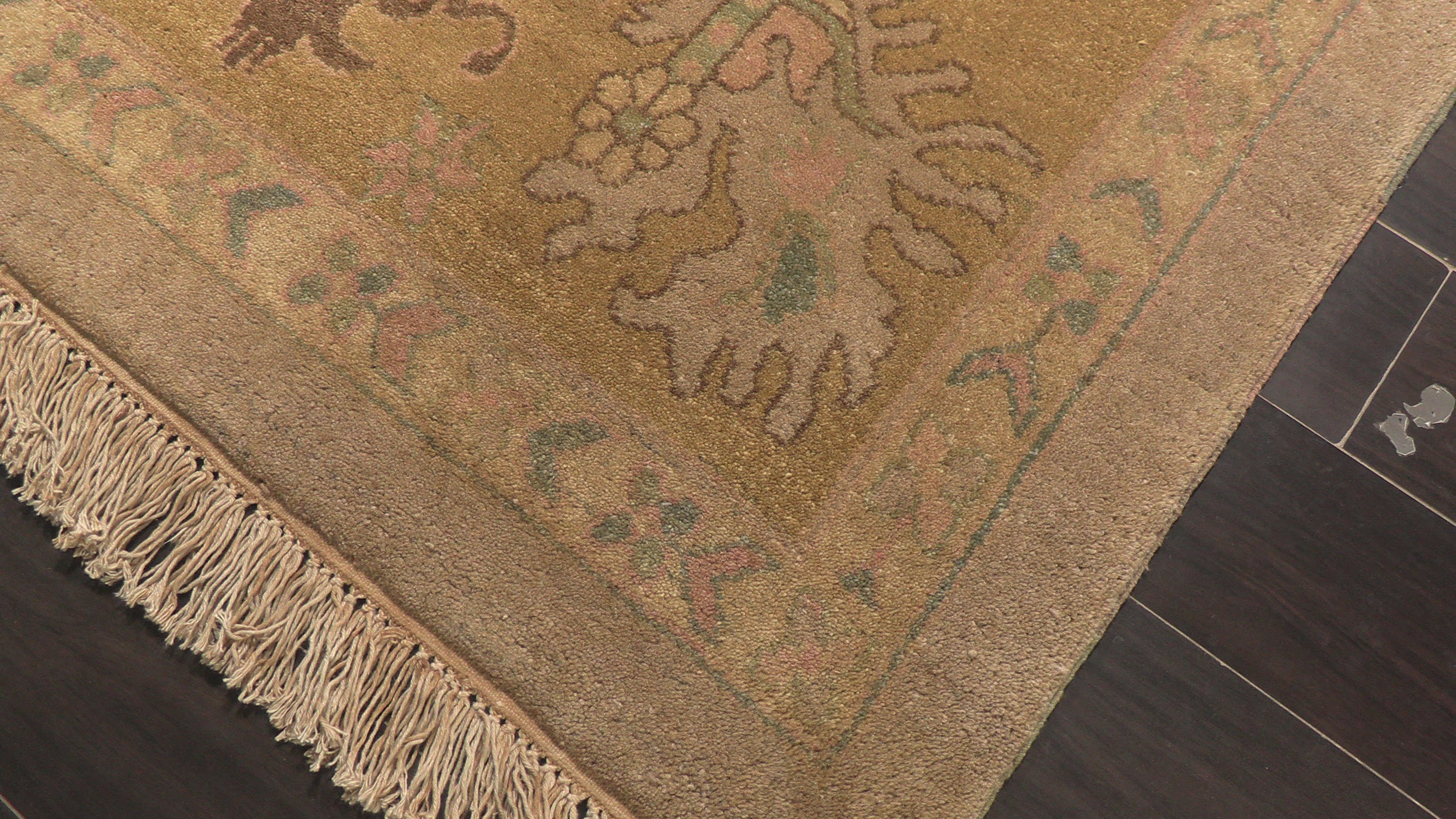 Tan Gold 11x16'8'' Oushak Transitional Kalaty Hand Knotted Wool Oriental Area Rug