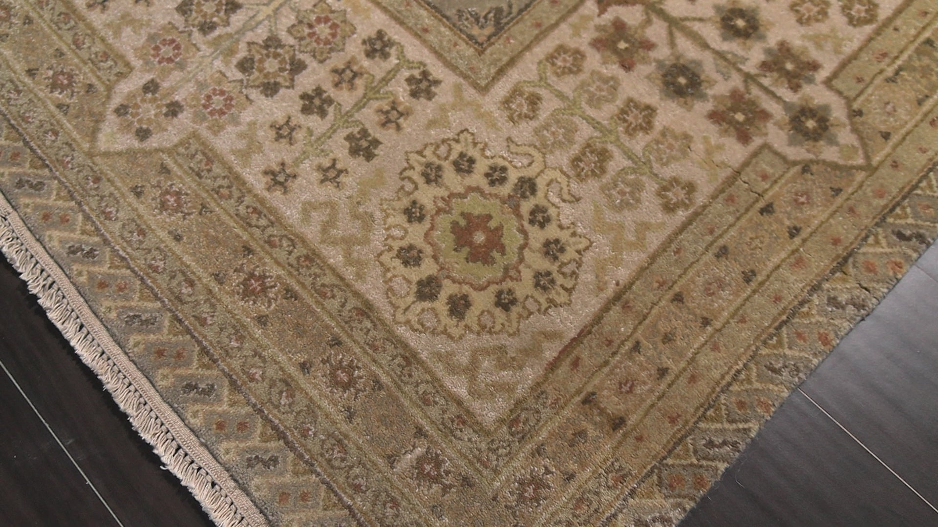 Gray 7'10''x9'9'' Tibetano Hand Knotted Wool Agra Traditional Tibetano Hand Knotted Wool Oriental Area Rug