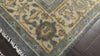 Blue, Beige 8'2'' x 9'10'' Oushak Traditional Geometric Hand Knotted Wool Oriental Area Rug