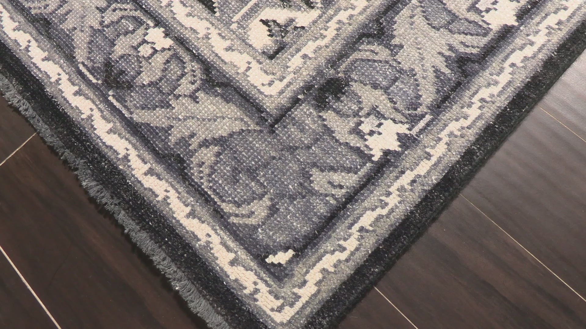 Charcoal Gray 5'11''x8'11'' Oushak Traditional Arts & Crafts Hand Knotted Wool Oriental Area Rug