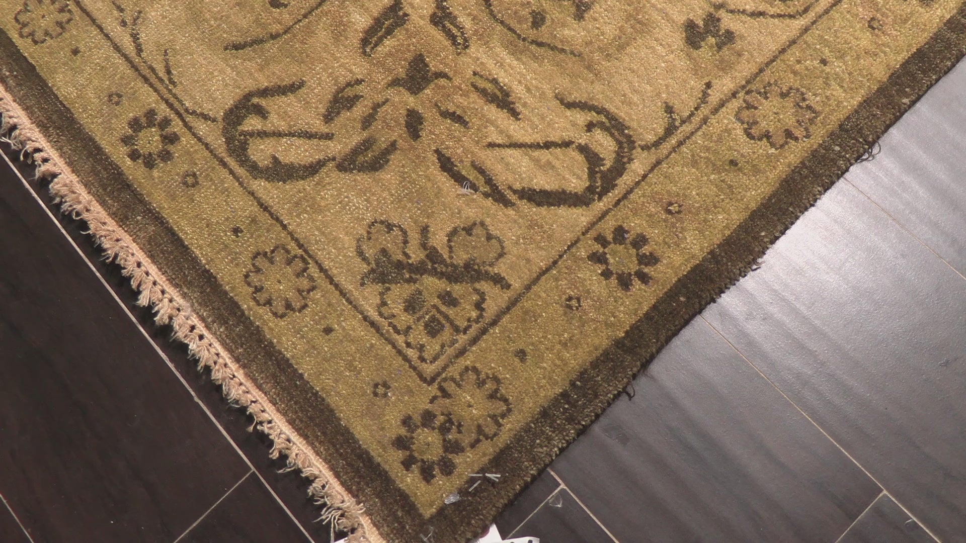 Brown Beige 7'9''x9'9'' Oushak Traditional Hand Knotted Wool Oriental Area Rug