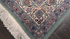 Turquoise 8'1''x10'4'' Indo Sarouk Traditional Botanical 200 KPSI Hand Knotted New Zealand Wool Oriental Area Rug