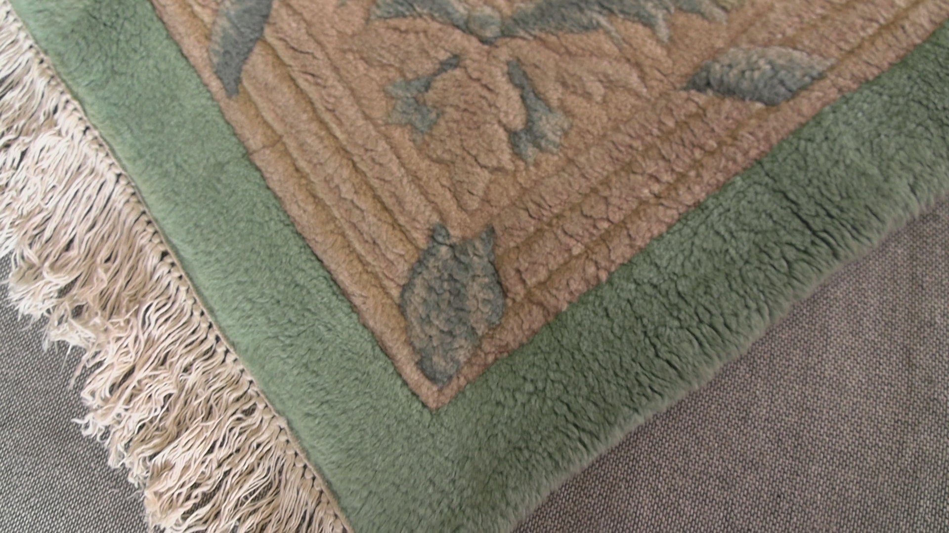 Sea Foam 12'5''x20'5'' Oversize Aubusson Savonnerie Traditional Plush Pile Hand Knotted Wool Oriental Area Rug