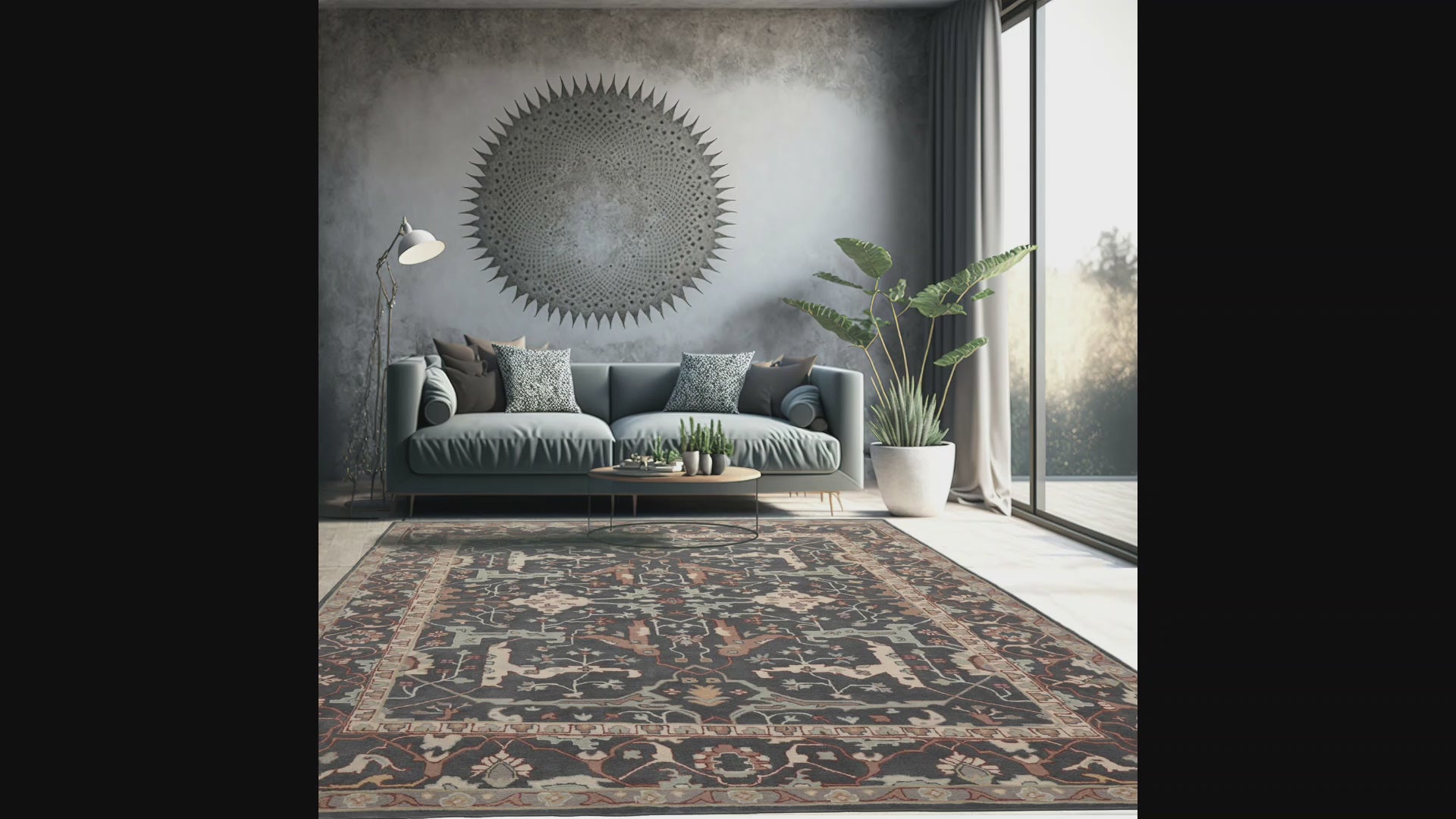 Cheraw 8x10 Hand Tufted Hand Made 100% Wool  Modern & Contemporary  Oriental Area Rug Graphite,Beige Color