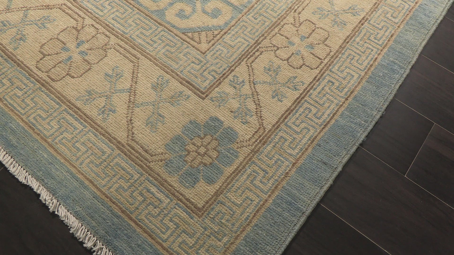 Beige Aqua 8'3''x10'9'' Superfine Chobi Peshawar Transitional Hand Knotted Wool Oriental Area Rug