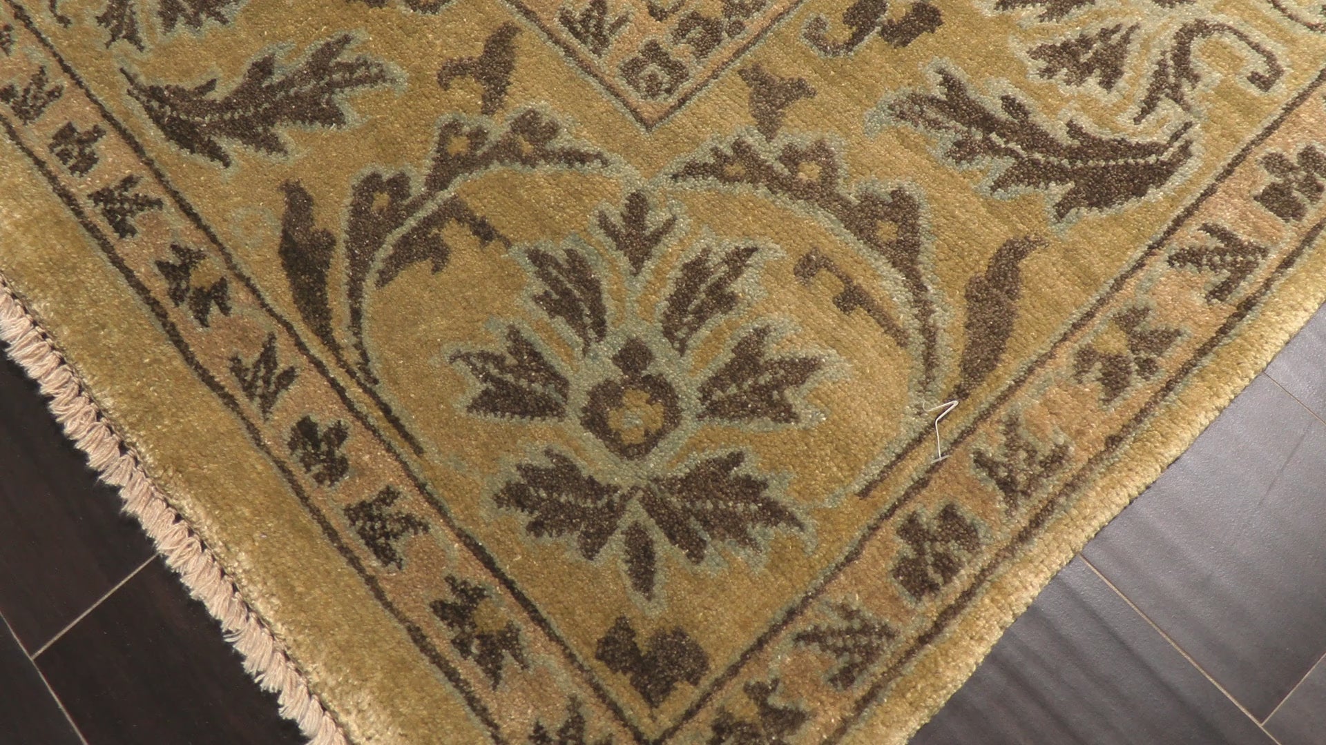 Gold Brown 7'11''x9'9'' Oushak Transitional Hand Knotted Wool Oriental Area Rug
