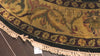 Black Gold 8x8 Round Agra Traditional Gold Wash Hand Knotted Wool Oriental Area Rug