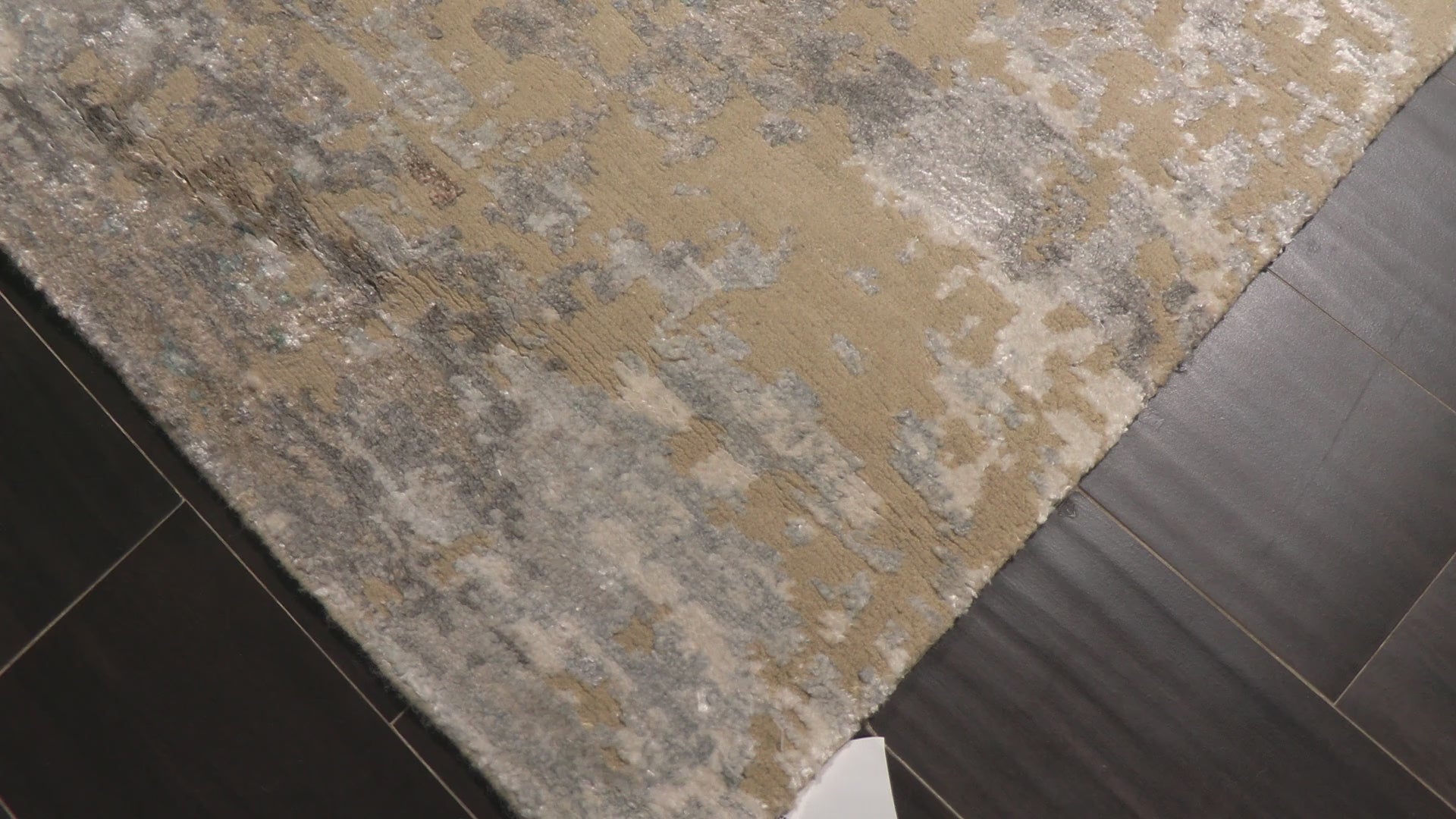 Ivory Silver 8x9'11'' Sherpa Tibetan Modern Contemporary Hand Knotted Wool Bamboo Silk Oriental Area Rug