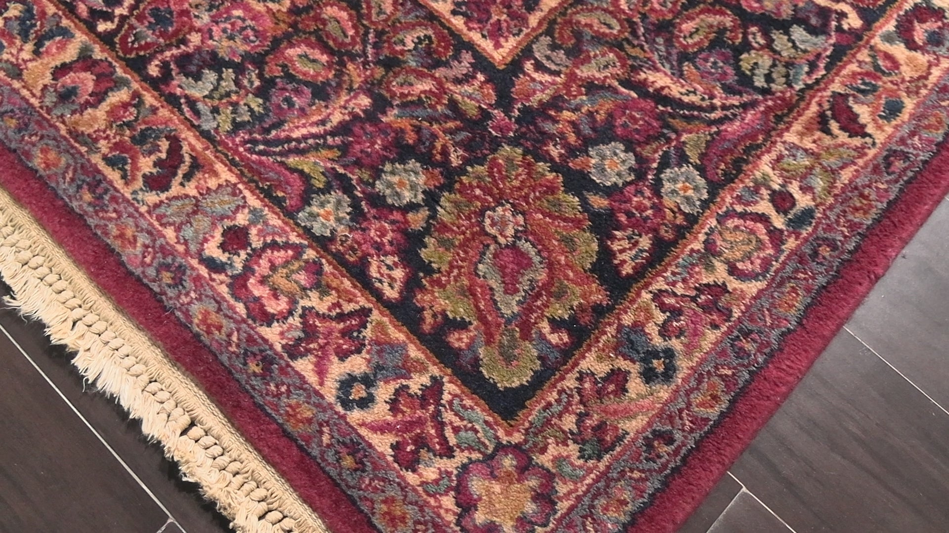 Burgundy 8'8''x12 Karastan Sarouk Traditional Karastan New Zealand Wool Oriental Area Rug