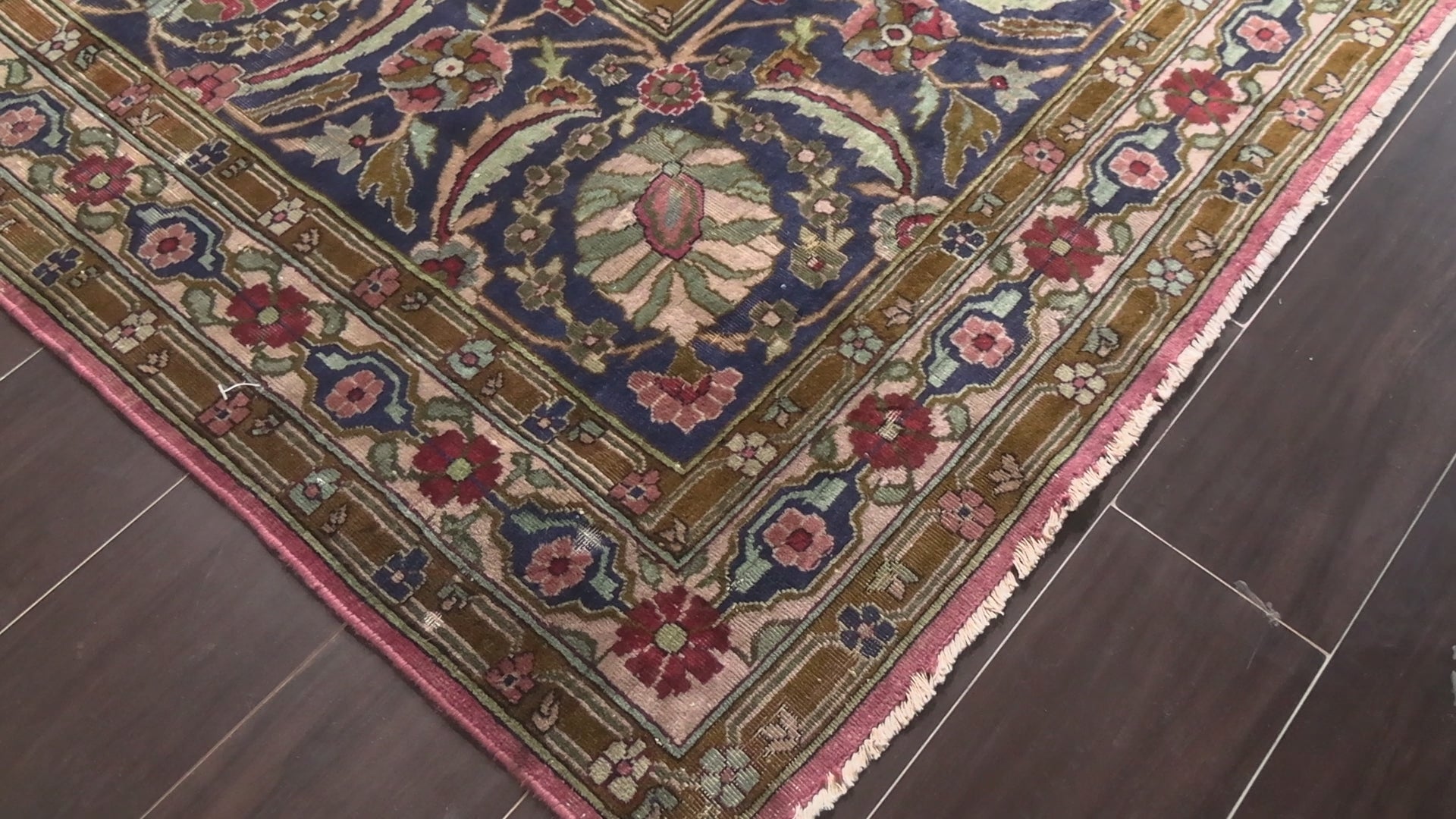Antique Rose 12x17'7'' Sarouk Traditional 200 KPSI Hand Knotted Wool Oriental Area Rug