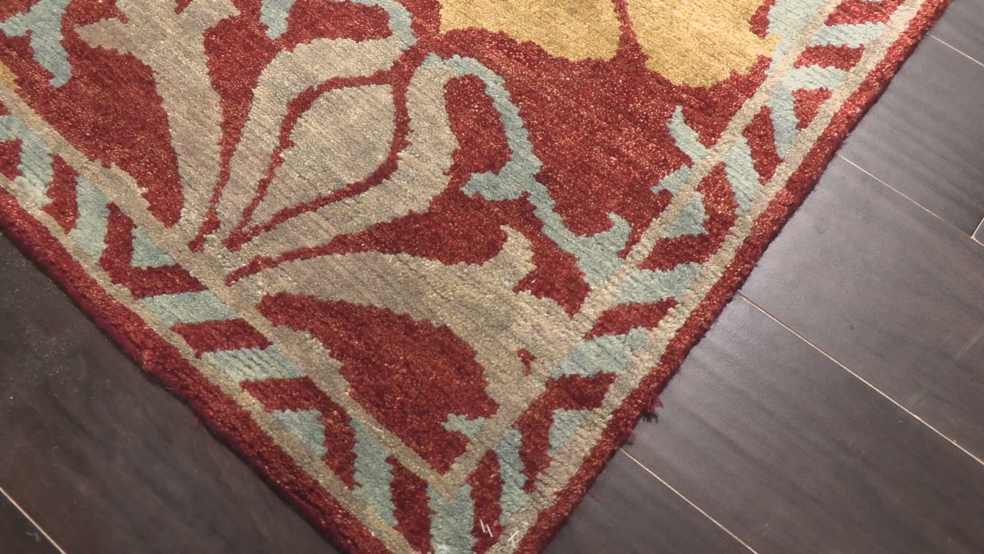 Burnt Orange Aqua 8x9'9'' Tibetan Traditional Arts & Crafts Plush Pile Hand Knotted Wool Oriental Area Rug