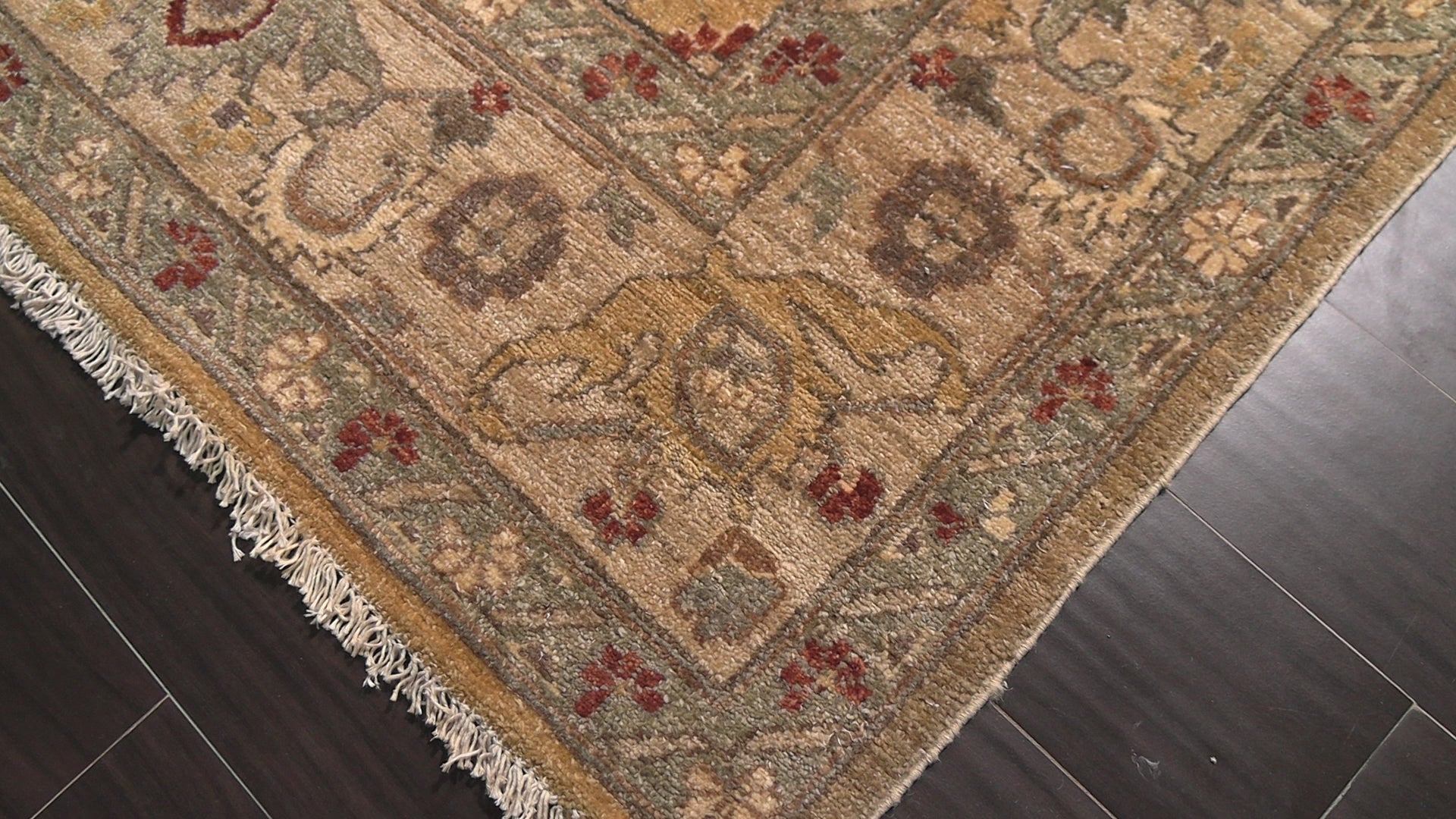 Gold 6x17'3'' Peshawar Traditional Medallion Hand Knotted Wool Oriental Area Rug
