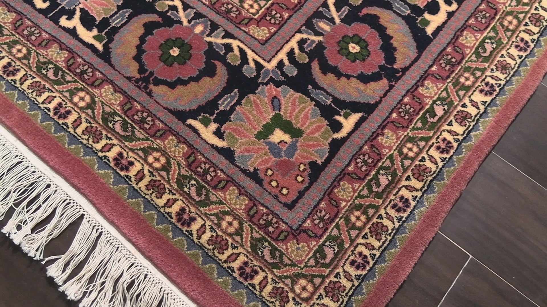 Rose Multi Size Sarouk Traditional Silky Sheen Hand Knotted New Zealand Wool Oriental Area Rug