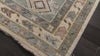 Aqua 8x9'10" Oushak Traditional Geometric Tribal Look Hand Knotted Wool Oriental Area Rug
