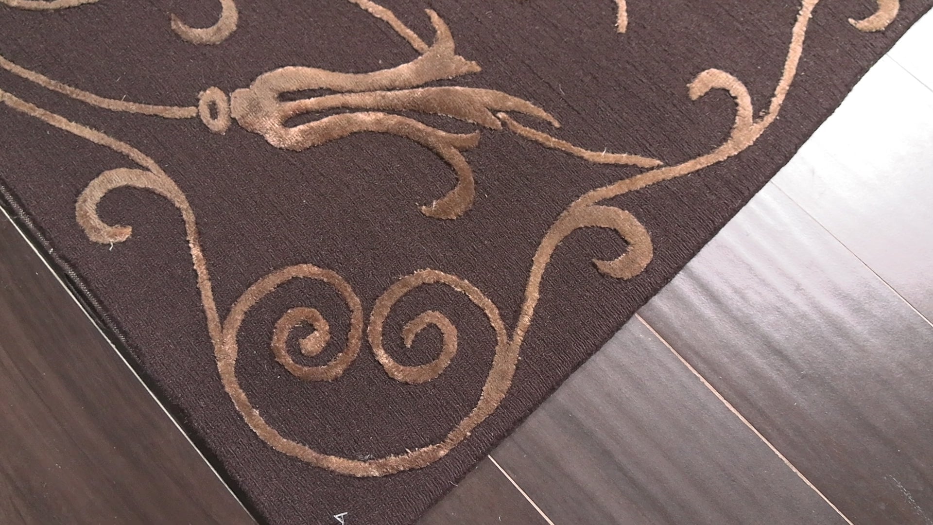 Chocolate 6x9 Tibetan Transitional Hand Knotted New Zealand Wool Oriental Area Rug