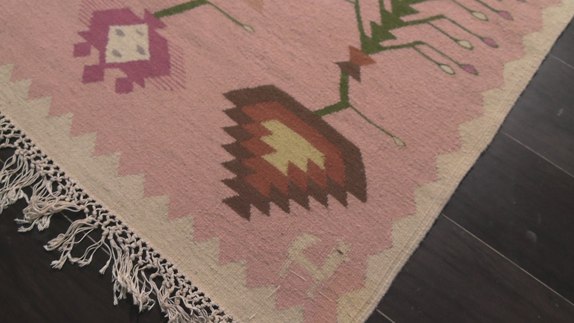 Ivory 9'2''x11'8'' Kilim Tribal Pictorial Hand Woven Wool Oriental Area Rug