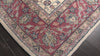 Ivory 6x9'2'' Indo Kashan Traditional Floral Hand Knotted Wool Oriental Area Rug