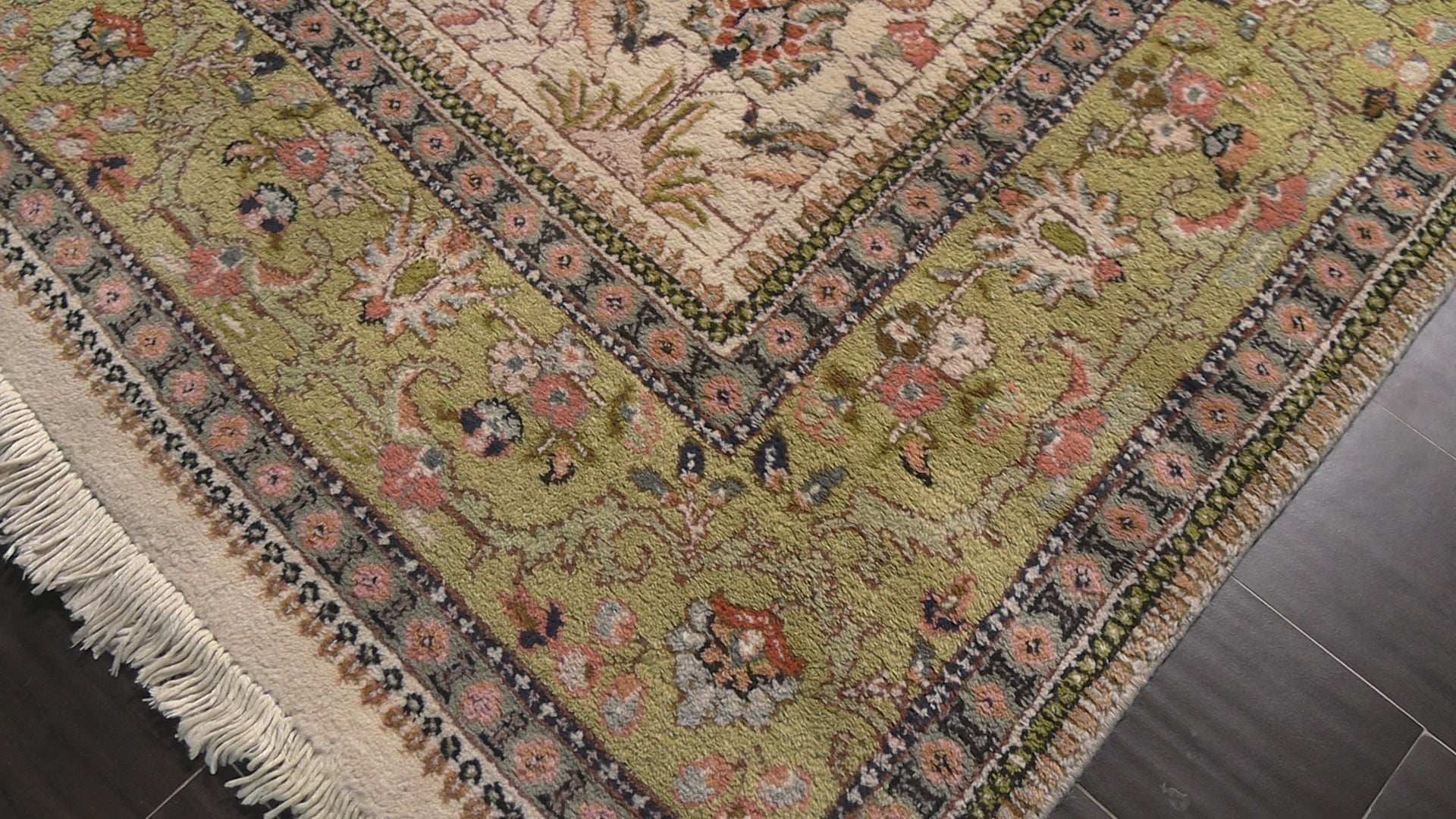 Ivory 6'11''x8'7'' Tabriz Traditional Vintage Hand Knotted Wool Oriental Area Rug