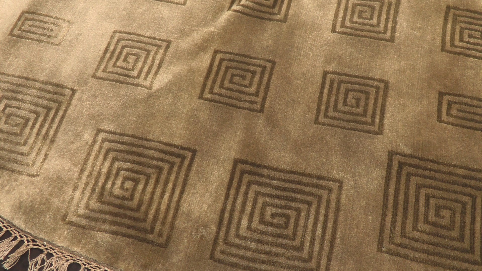 Tan Brown 8x8 Round Tibetan Modern Contemporary High Sheen Hand Knotted New Zealand Wool Oriental Area Rug