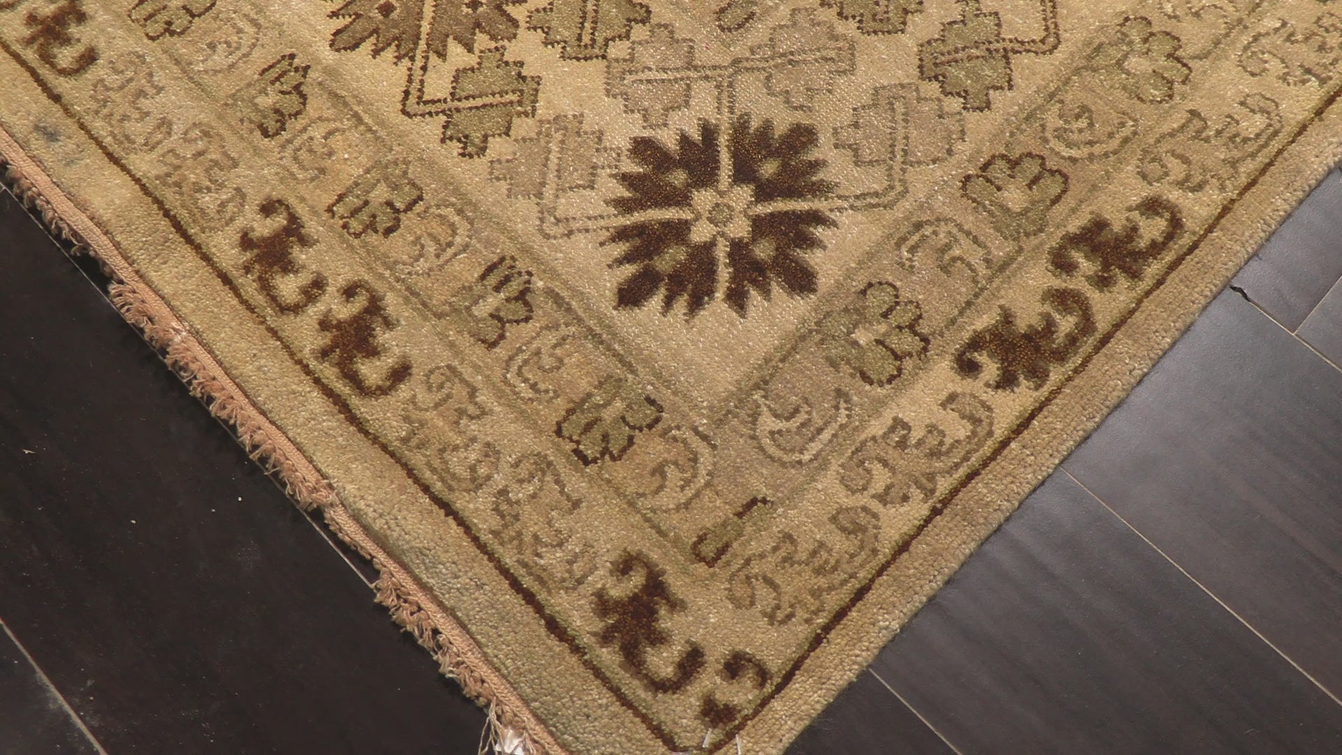 Gold Tan 7'9''x10'1'' Agra Transitional Hand Knotted Wool Oriental Area Rug