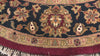 Red 8'x8' Round Agra Traditional Botanical Plush Pile Hand Knotted Wool Oriental Area Rug