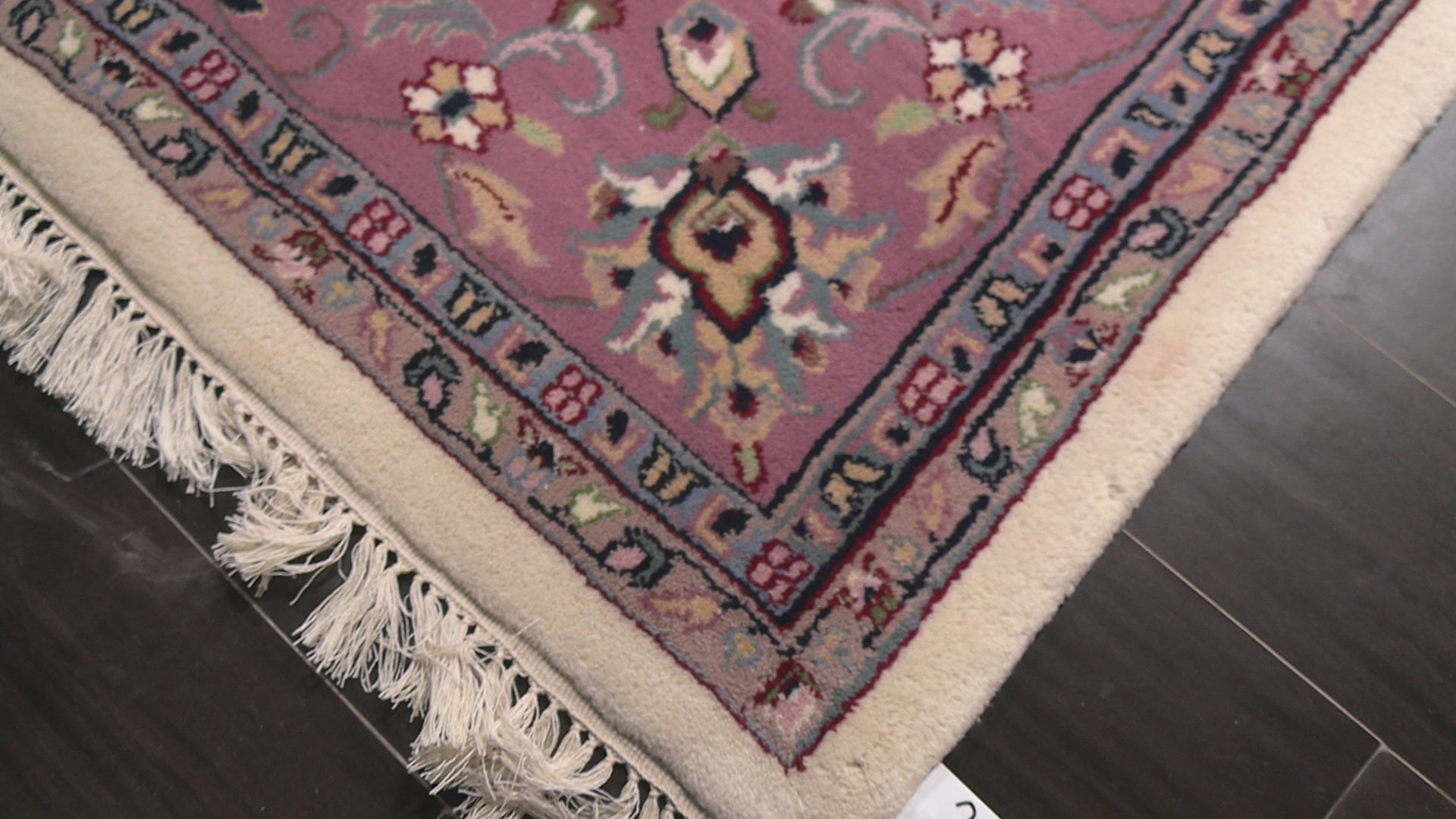 Ivory 7'9''x9'10'' Indo Kashan Traditional Floral Plush Pile Velvety Soft Hand Knotted Wool Oriental Area Rug