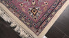 Ivory 7'9''x9'10'' Indo Kashan Traditional Floral Plush Pile Velvety Soft Hand Knotted Wool Oriental Area Rug