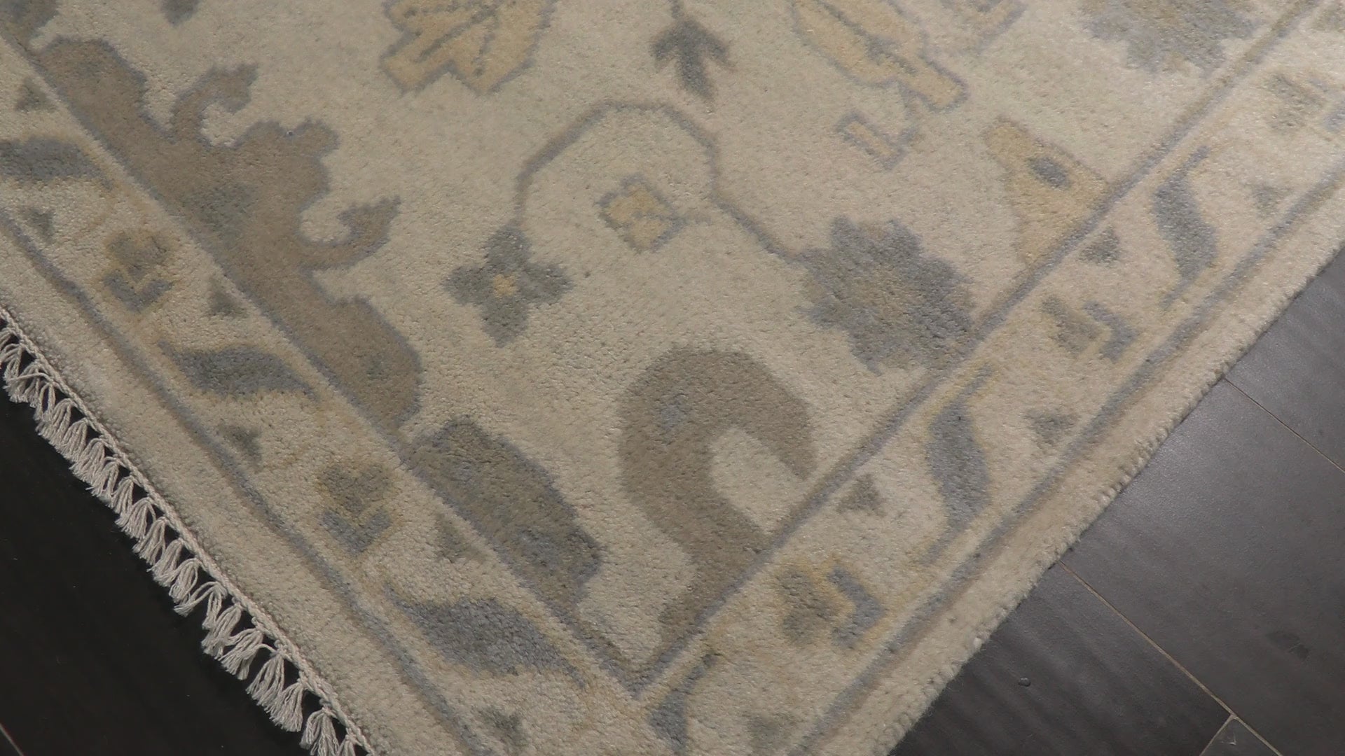 Ivory Gray 8'1''x10 Oushak Traditional Arts & Crafts Washed Out Hand Knotted Wool Oriental Area Rug