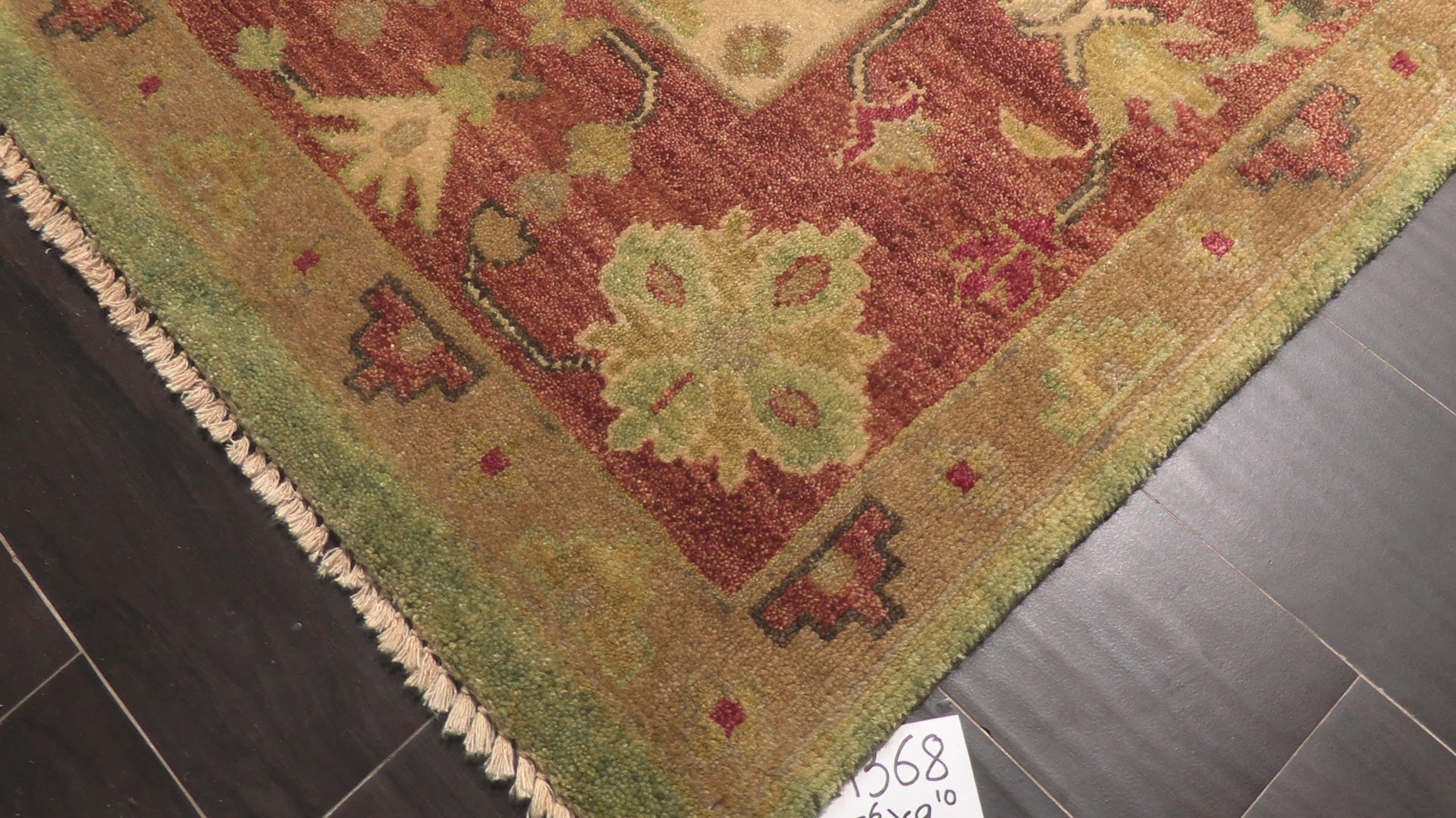 Lime Rust 7'6''x9'10'' Oushak Traditional Hand Knotted Wool Oriental Area Rug