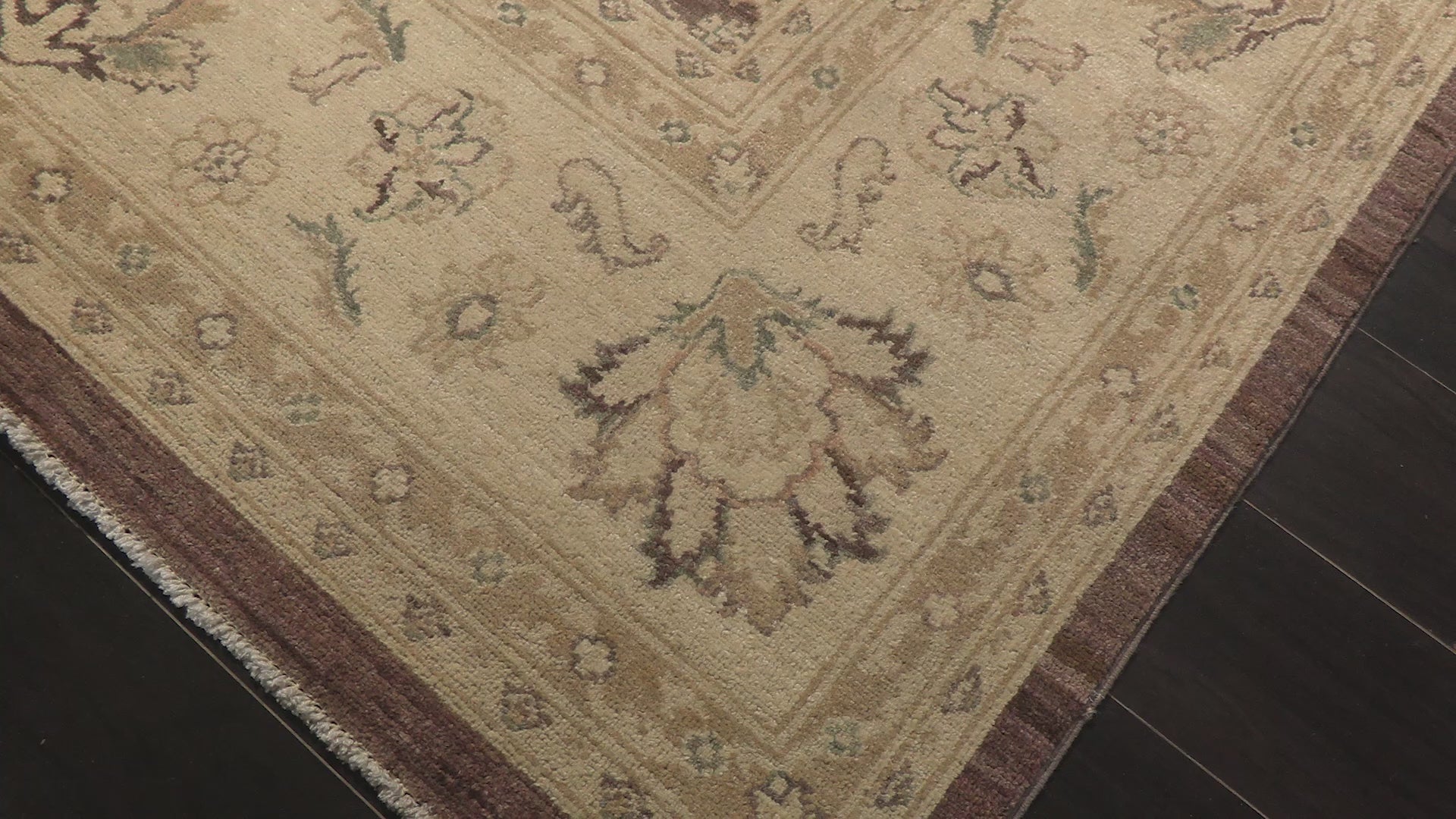 Taupe Ivory 8'10''x11'8'' Superfine Chobi Peshawar Transitional Hand Knotted Wool Oriental Area Rug