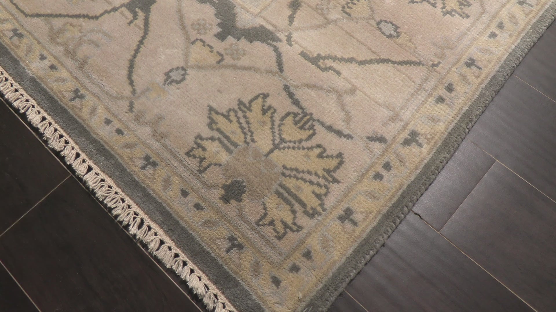Gray Ivory 8'2''x9'11'' Oushak Arts & Crafts Traditional Hand Knotted Wool Oriental Area Rug