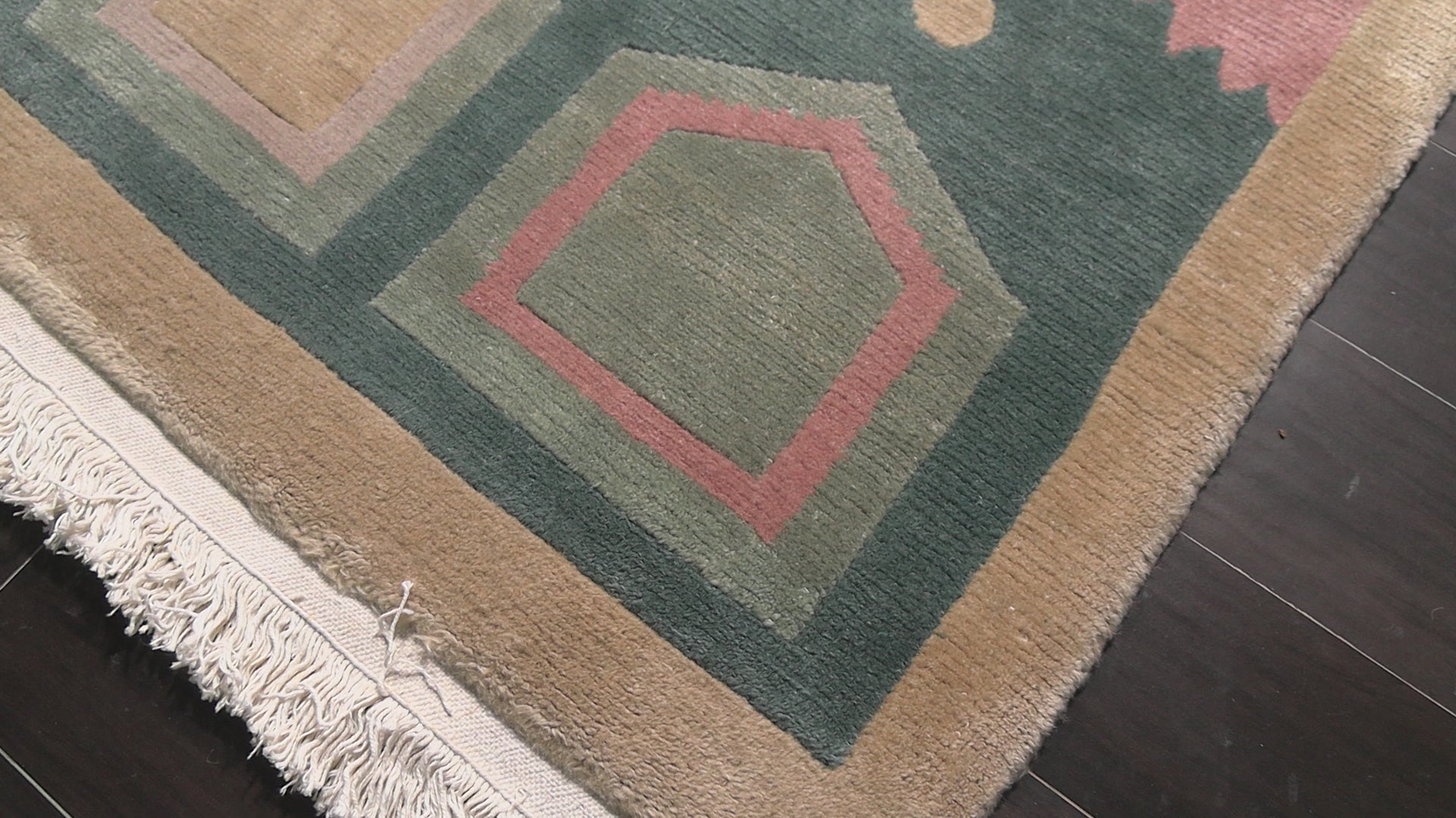 Turquoise 8x10 Tibetan Transitional Botanical Hand Knotted Wool Oriental Area Rug