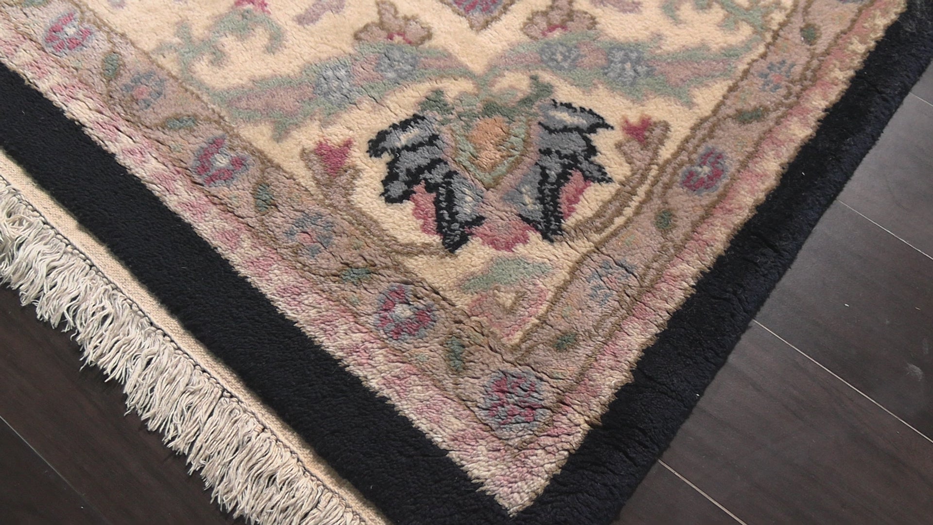 Black 9x12 Sulatanabad Traditional All-Over Plush Pile Hand Knotted New Zealand Wool Oriental Area Rug