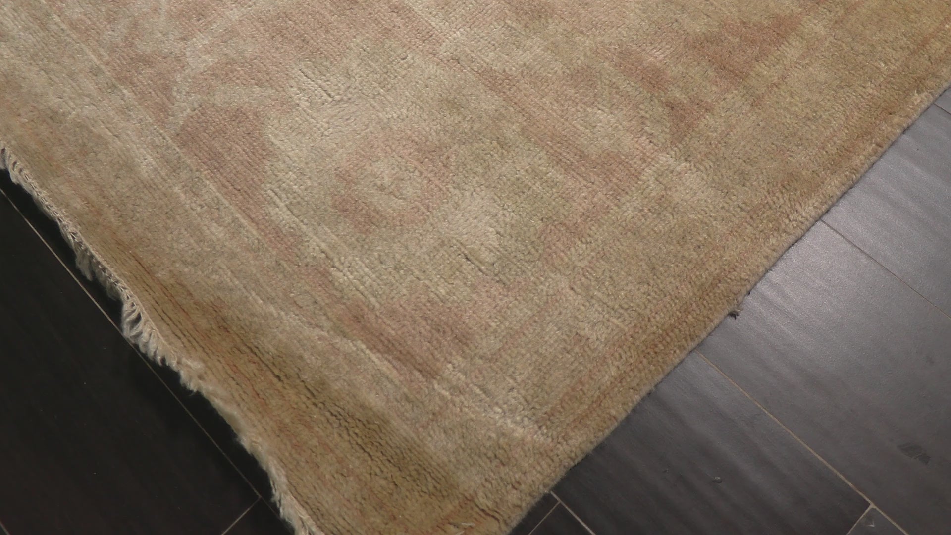 Beige Blush 8x9'10'' Premium Oushak Traditional Washed Out Silky Sheen Wool Foundation Hand Knotted Wool Oriental Area Rug