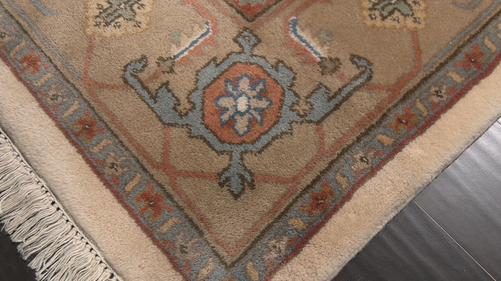 Ivory 6x9 Heriz Traditional Silky Sheen Hand Knotted New Zealand Wool Oriental Area Rug