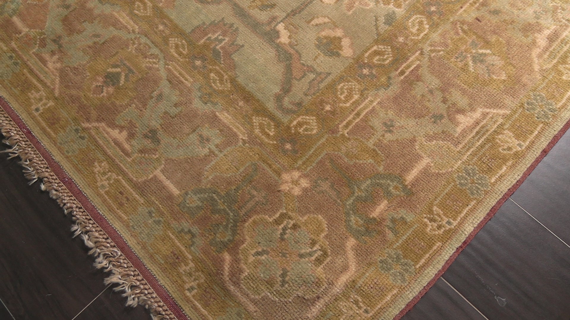 Mint 6x8'1'' Oushak Traditional Botanical Hand Knotted Wool Oriental Area Rug