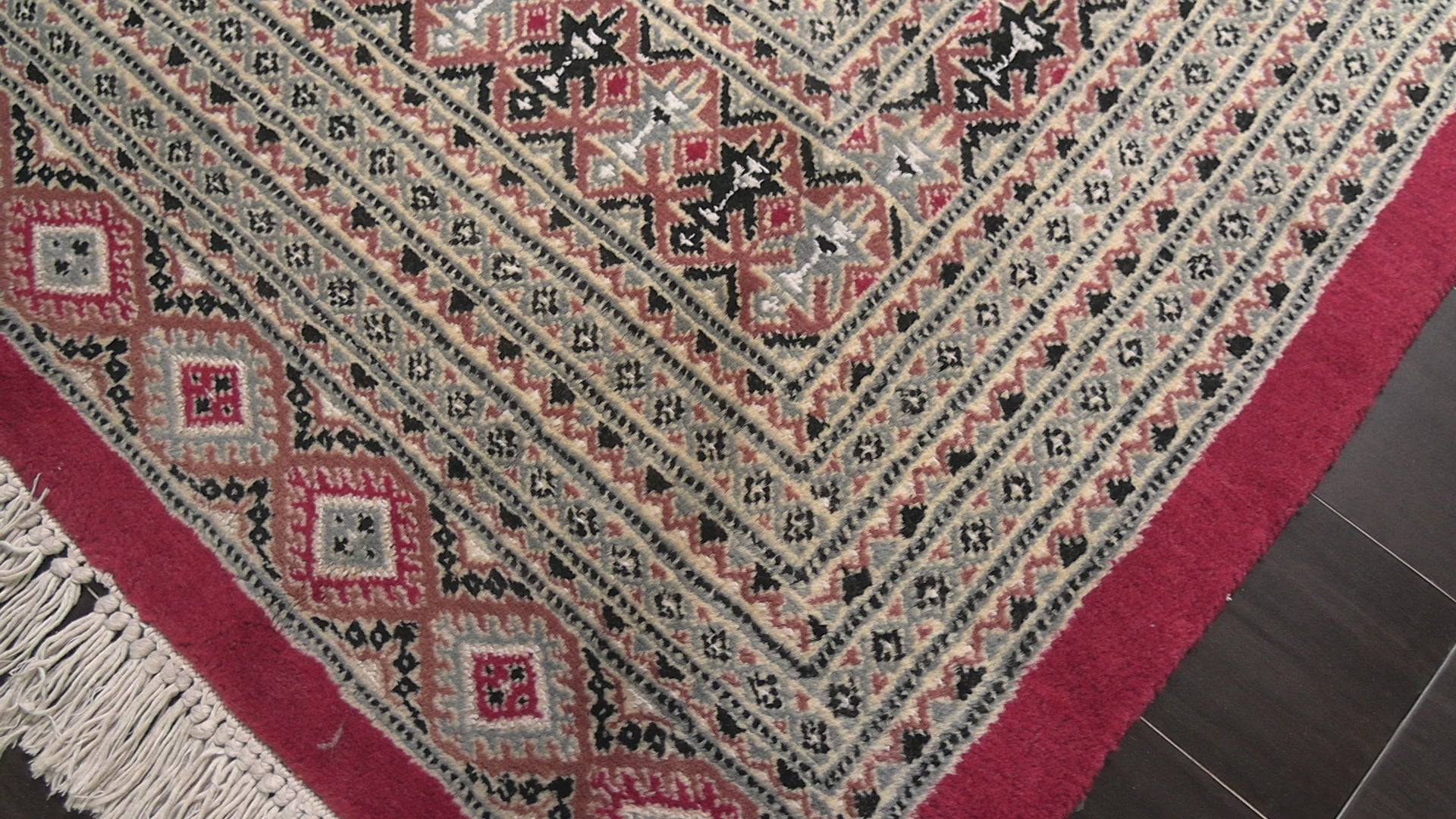 Coral 8'3''x11 Bokhara Traditional Geometric 200 KPSI Silky Sheen Hand Knotted Wool Oriental Area Rug