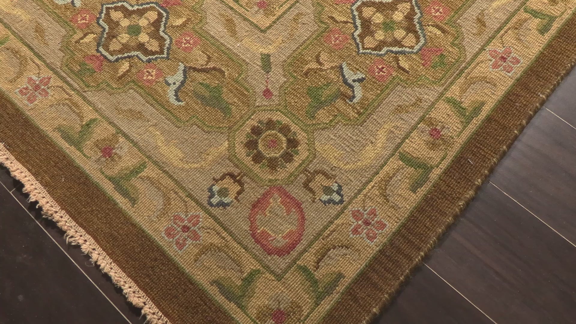Brown Taupe 8'11''x11'10'' Soumak Transitional Botanical Reversible Flatpile Hand Knotted Wool Oriental Area Rug