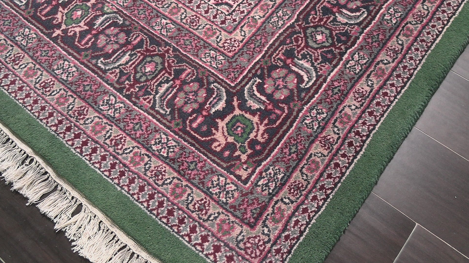 Emerald 7'11''x10'10'' Tabriz Traditional Medallion Plush Pile Hand Knotted Wool Oriental Area Rug