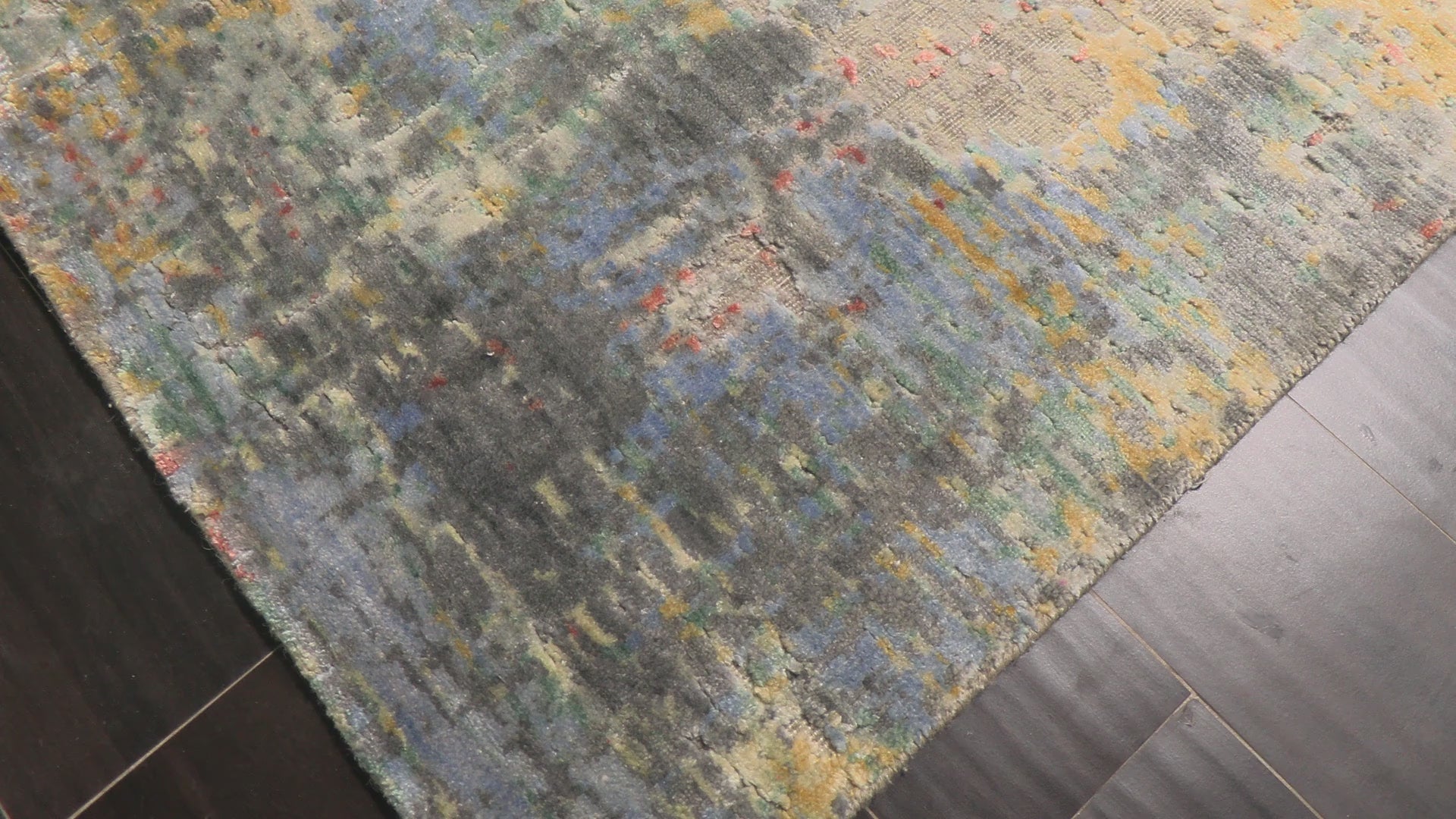 Beige Coral 8'8''x11'10'' Sherpa Modern Contemporary Designer Textured Hand Knotted Wool Bamboo Silk Oriental Area Rug