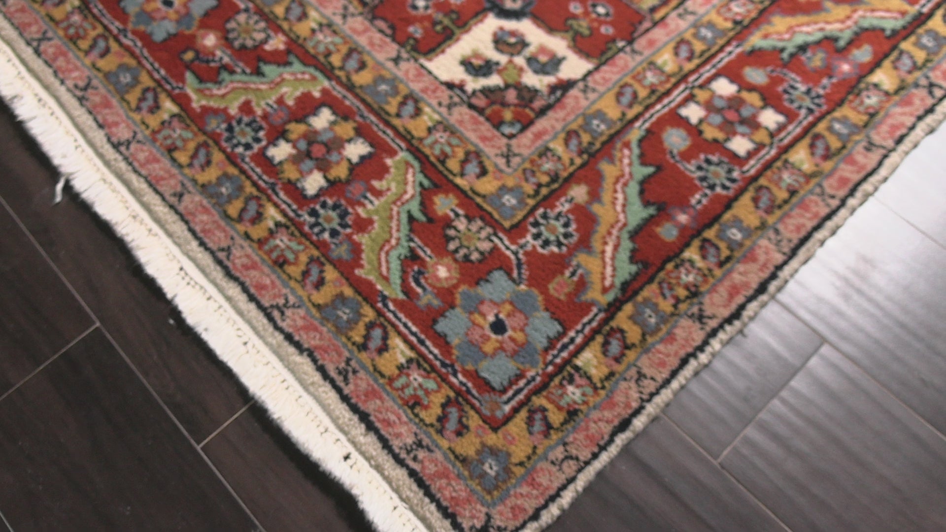 Ivory 6x8'9'' Heriz Arts & Crafts Hand Knotted Wool Oriental Area Rug