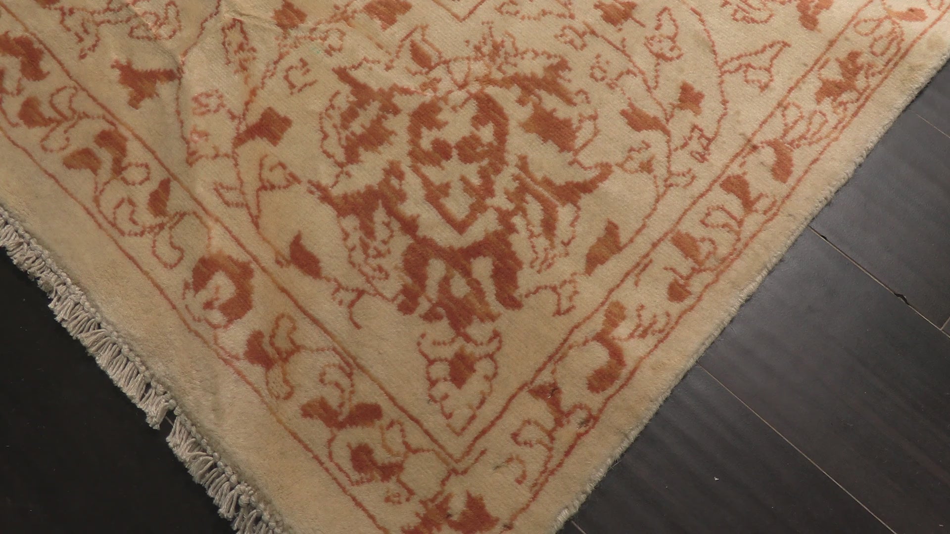 Ivory Orange 7'10''x11'5'' Pak Persian Transitional Medallion Silky Sheen Hand Knotted Wool Oriental Area Rug