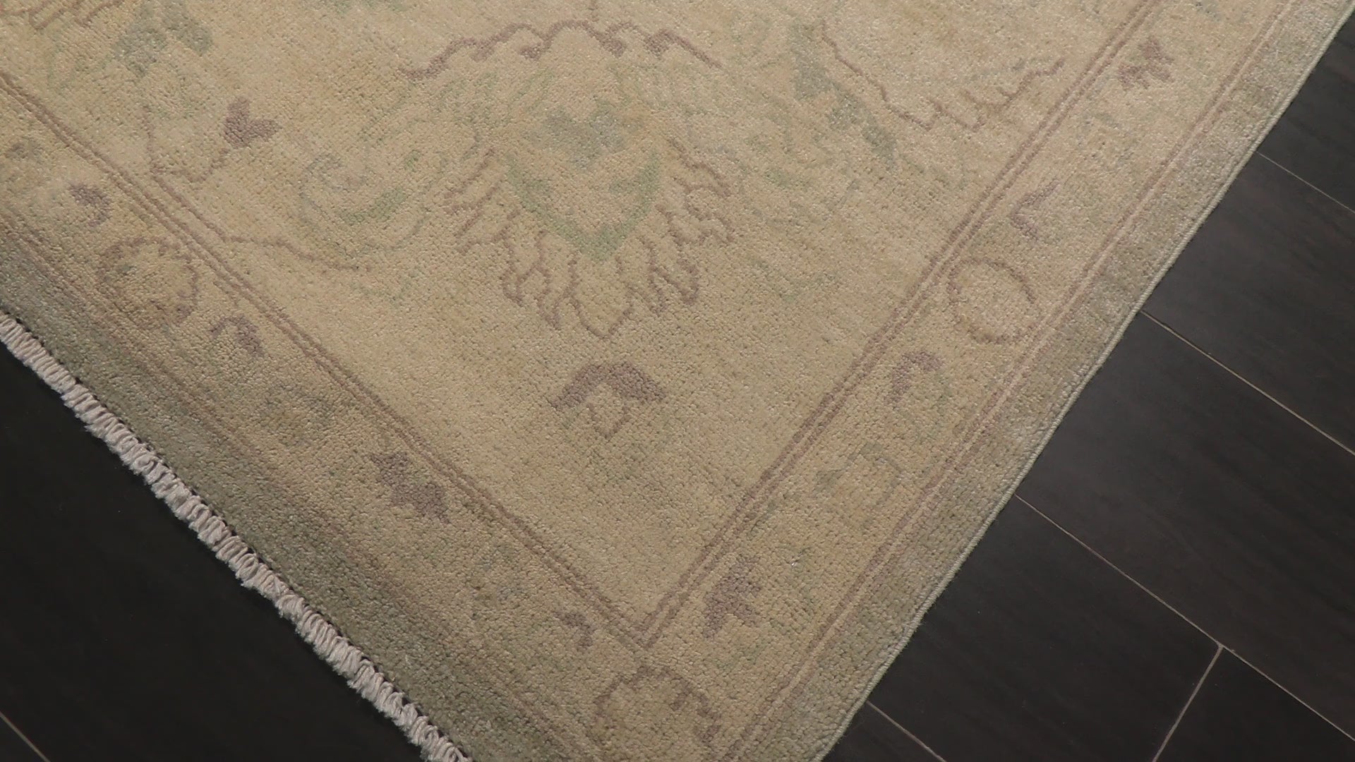 Mint Beige 9'10''x13'8'' Chobi Peshawar Traditional Oushak Superfine Oushak Hand Knotted Wool Oriental Area Rug