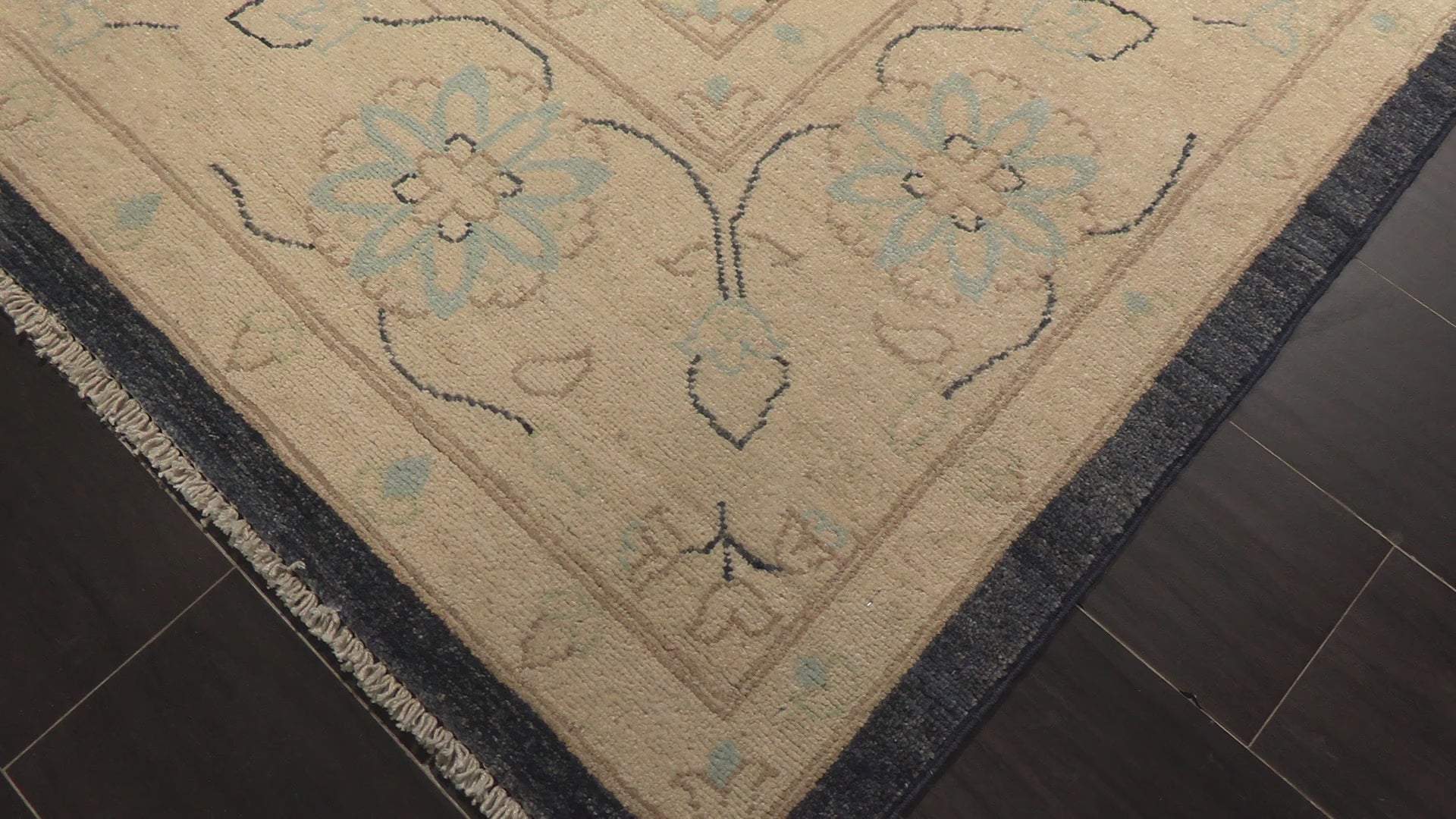 Denim Ivory 8'1''x10'1'' Peshawar Traditional Arts & Crafts Hand Knotted Wool Oriental Area Rug