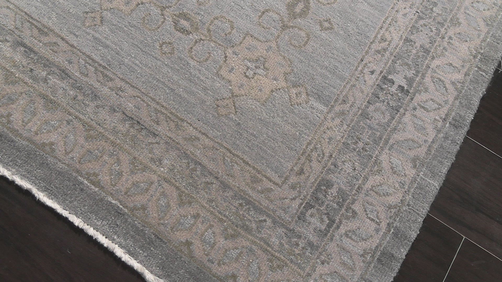 Slate 12'4''x15'6'' Peshawar Transitional Hand Knotted Wool Oriental Area Rug